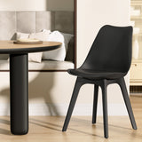 Artiss Dining Chairs Set of 4 Leather Plastic DSW Replica Black