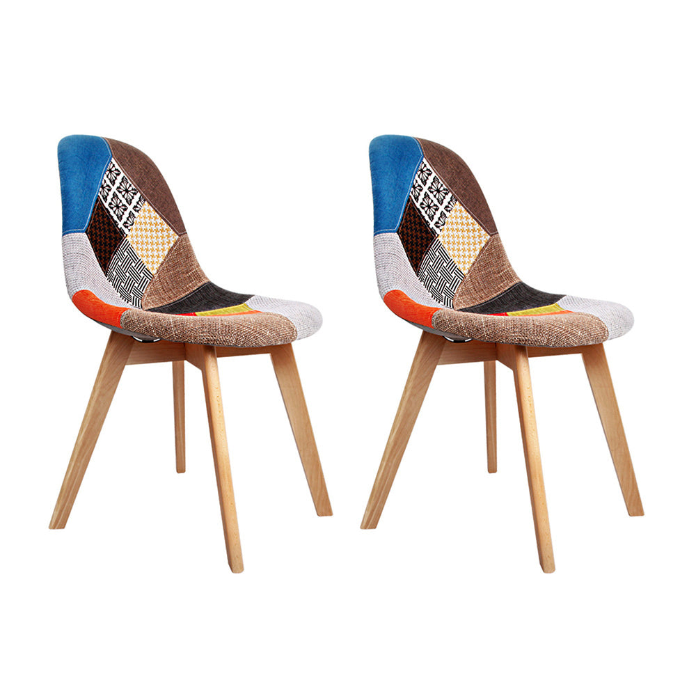 Artiss Dining Chairs Set of 2 Fabric Retro Replica DSW