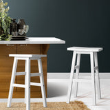 Artiss Bar Stools Kitchen Counter Stools Wooden Chairs White x2