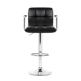 Artiss 4x Bar Stools Leather Gas Lift w/Armrest Black