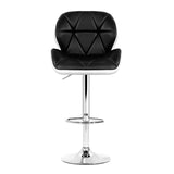 Artiss 2x Bar Stools Gas Lift Padded Leather Black & White