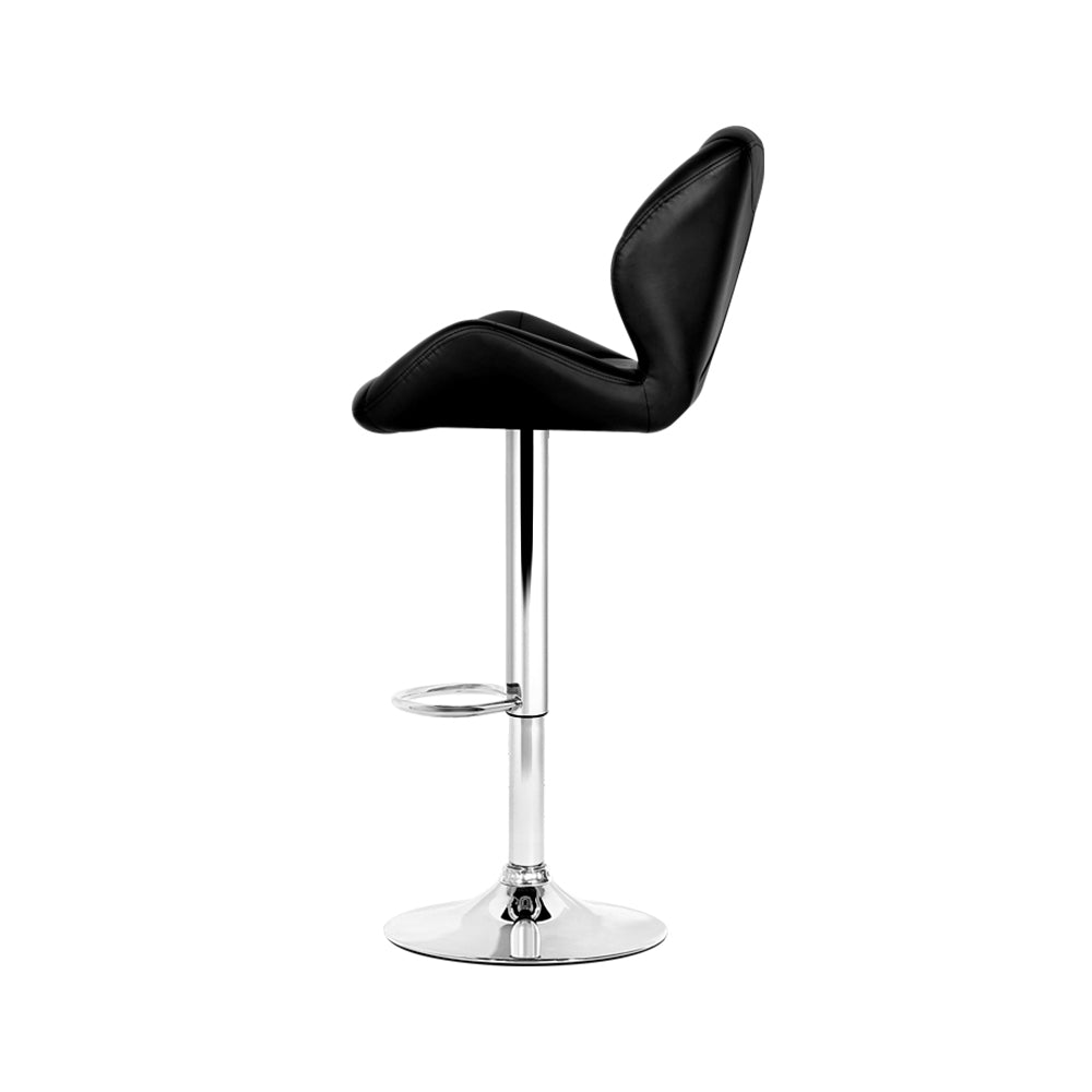 Artiss 4x Bar Stools Gas Lift Padded Leather Black