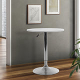 Artiss Bar Table Gas Lift Round White