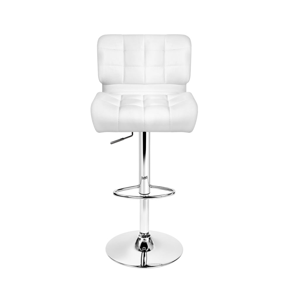 Artiss 2x Bar Stools Gas Lift Leather Padded White