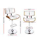 Artiss Bar Stools Gas Lift Leather White