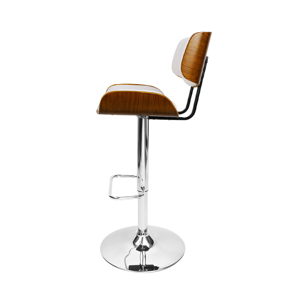 Artiss Bar Stools Gas Lift Leather White