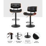 Artiss Bar Stools Gas Lift Leather All Black