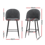 Artiss Bar Stools Kitchen Counter Barstools Sherpa Metal Chairs x2