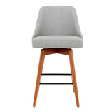 Artiss 2x Bar Stools Swivel Seat Wooden Grey