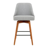 Artiss 4x Bar Stools Swivel Seat Wooden Grey