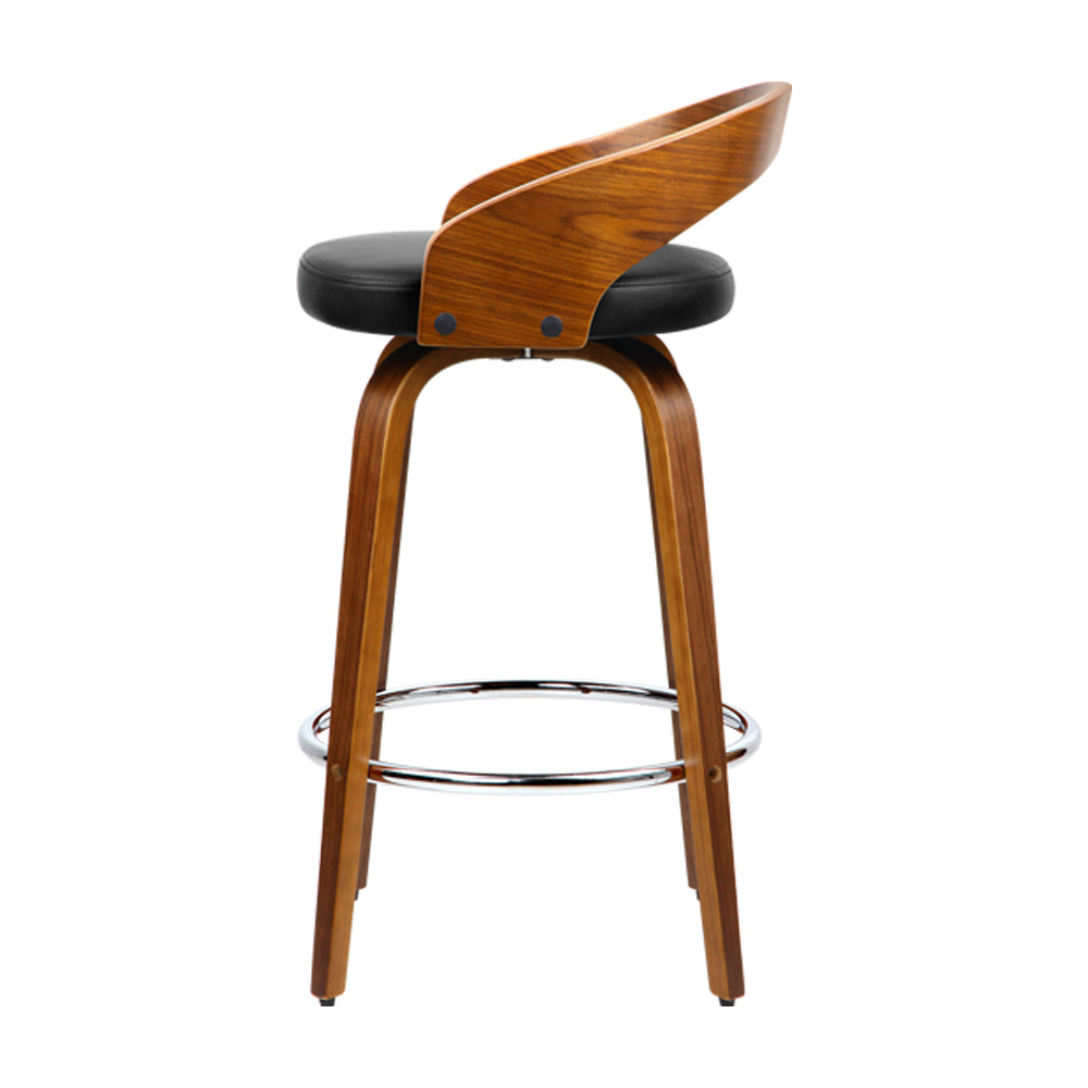 Artiss 4x Bar Stools Swivel Seat Curving Backrest