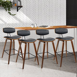 Artiss 4x Bar Stools Leather Padded w/Backrest