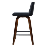 Artiss 2x Bar Stools Swivel Leather Padded Wooden