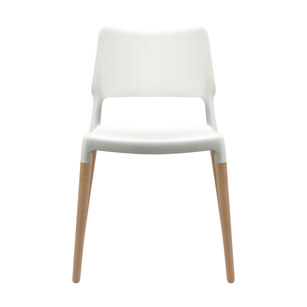 Artiss Dining Chairs Set of 4 Plastic Wooden Stackable White