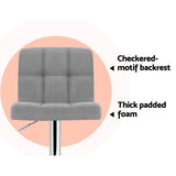 Artiss 2x Bar Stools Leather Gas Lift Grey