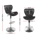 Artiss 4x Bar Stools Gas Lift Leather Seat Black