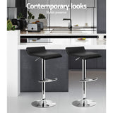 Artiss 4x Bar Stools Adjustable Gas Lift Chairs Black