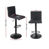 Artiss 4x Bar Stools Gas Lift Linen Fabric Black