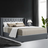 Artiss Bed Frame Queen Size Gas Lift Grey ISSA