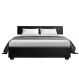 Artiss Bed Frame Queen Size Gas Lift Black NINO