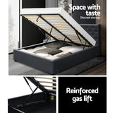 Artiss Bed Frame Queen Size Gas Lift Charcoal VILA