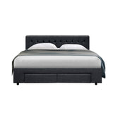 Artiss Bed Frame Queen Size with 4 Drawers Charcoal AVIO