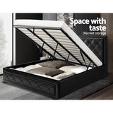 Artiss Bed Frame King Size Gas Lift Black TIYO