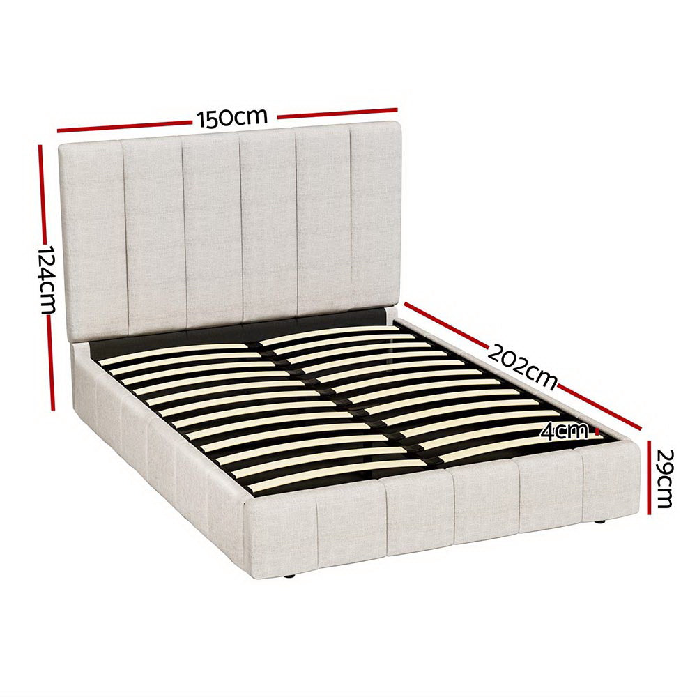 Artiss Bed Frame Double Size Beige TETTE