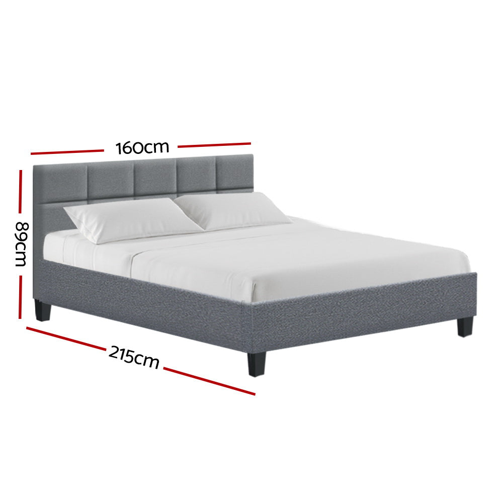 Artiss Bed Frame Queen Size Grey TINO