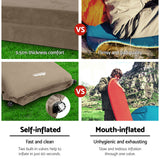 Weisshorn Self Inflating Mattress Camping Sleeping Mat Air Bed Single Coffee