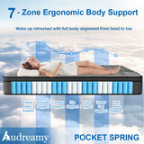 Audreamy Corsica Mattress – 26 cm Euro Top Bamboo Charcoal Fabric 7-Zone Pocket Spring Orthopedic Support for Back & Spine Health Extra-Firm-Pre-Order Now – Ships by 22/10/2025 at the latest!