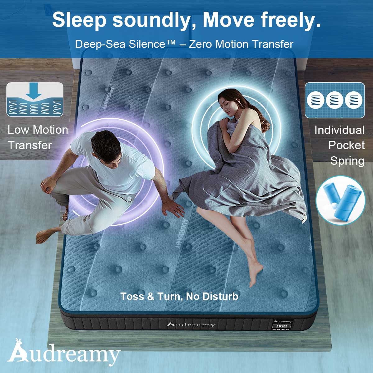 Audreamy Corsica Mattress – 26 cm Euro Top Bamboo Charcoal Fabric 7-Zone Pocket Spring Orthopedic Support for Back & Spine Health Extra-Firm Queen-Pre-Order Now – Ships by 22/10/2025 at the latest!