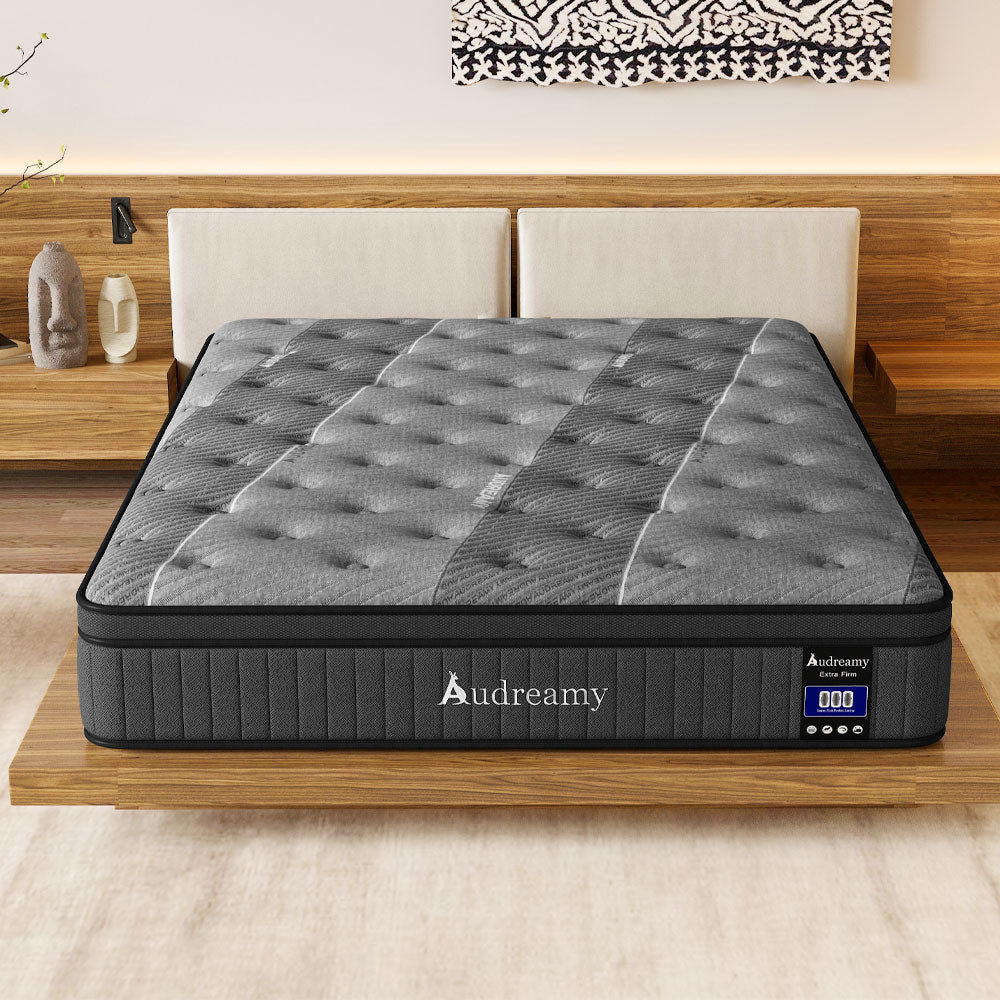 Audreamy Corsica Mattress – 26 cm Euro Top Bamboo Charcoal Fabric 7-Zone Pocket Spring Orthopedic Support for Back & Spine Health Extra-Firm Queen-Pre-Order Now – Ships by 22/10/2025 at the latest!