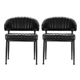 Artiss Dining Chairs Black PU Leather Yolanda