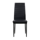 Artiss Dining Chairs Set of 4 Leather Channel Tufted Black