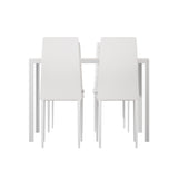 Artiss Dining Chairs and Table Dining Set 4 Chair Set Of 5 White