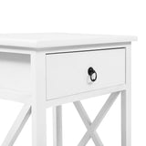 Artiss Bedside Table 1 Drawer with Shelf x2 - EMMA White