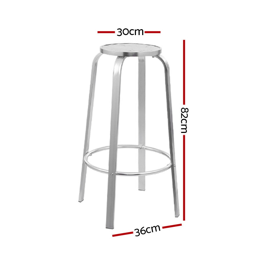 Gardeon 2-Piece Outdoor Bar Stools Patio Indoor Bistro Aluminum Chairs