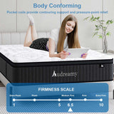 Audreamy Rome Mattress 34cm Euro Top 100% Natural Latex Memory Foam 9-Zone Spring Medium Firm (King Single)