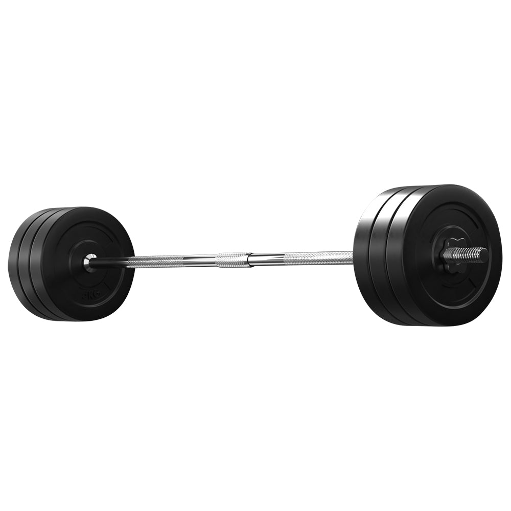 Everfit 68kg Barbell Set Weight Plates Bar Lifting Bench 168cm