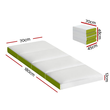 Giselle Bedding Foldable Mattress Folding Foam Single Green