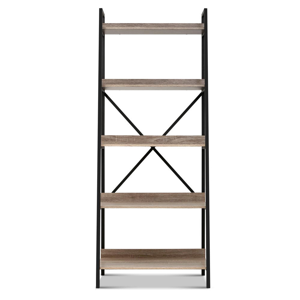 Artiss Bookshelf 5 Tiers - NOR Black and Oak