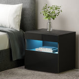 Artiss Bedside Table LED - HERES Black