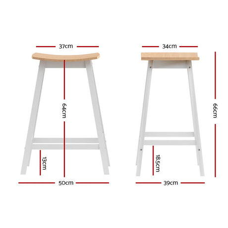KAVENO Wooden Bar Stools Bar Stool Dining Chairs Kitchen Barstools Oak