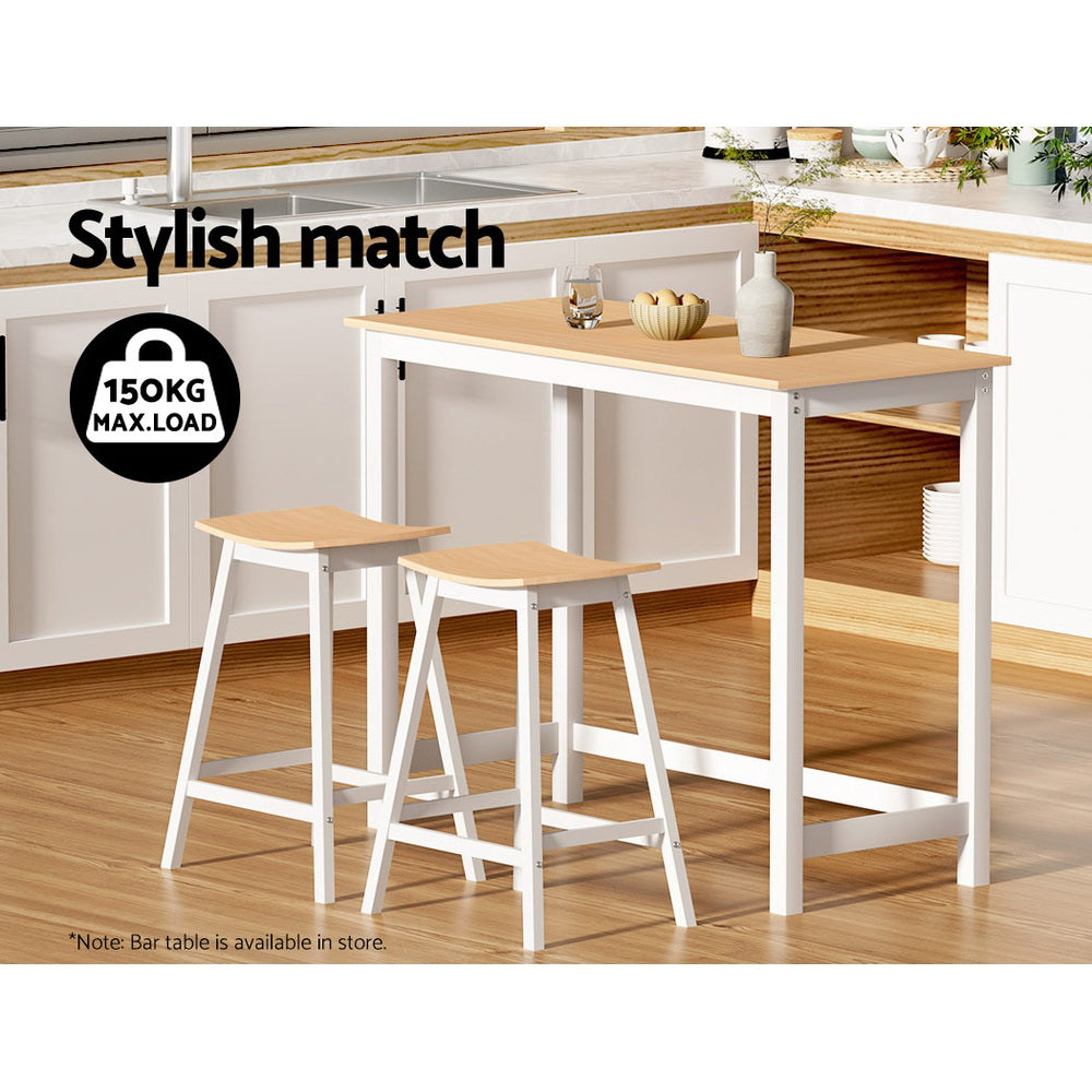 KAVENO Wooden Bar Stools Bar Stool Dining Chairs Kitchen Barstools Oak