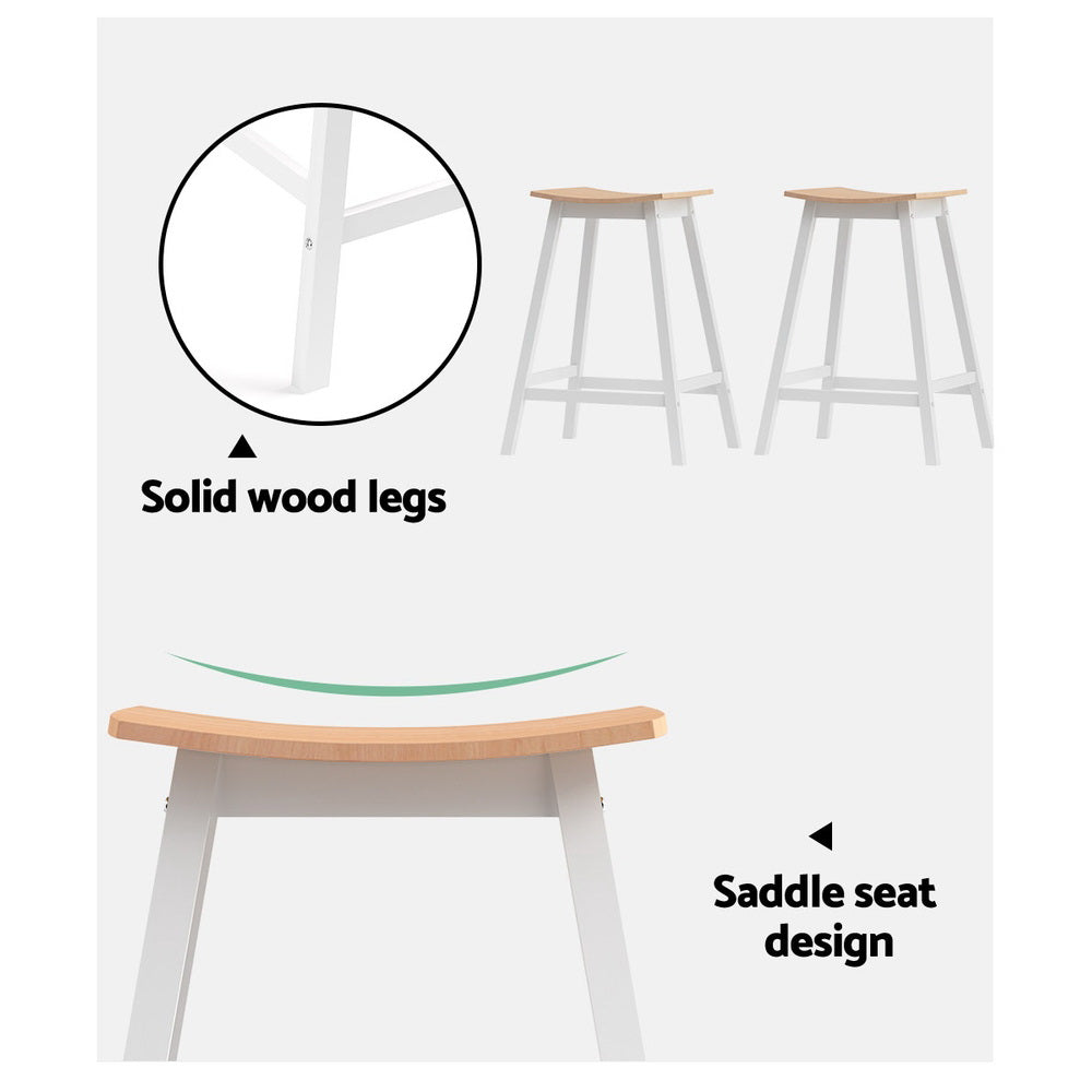KAVENO Wooden Bar Stools Bar Stool Dining Chairs Kitchen Barstools Oak
