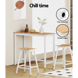 KAVENO Wooden Bar Stools Bar Stool Dining Chairs Kitchen Barstools Oak