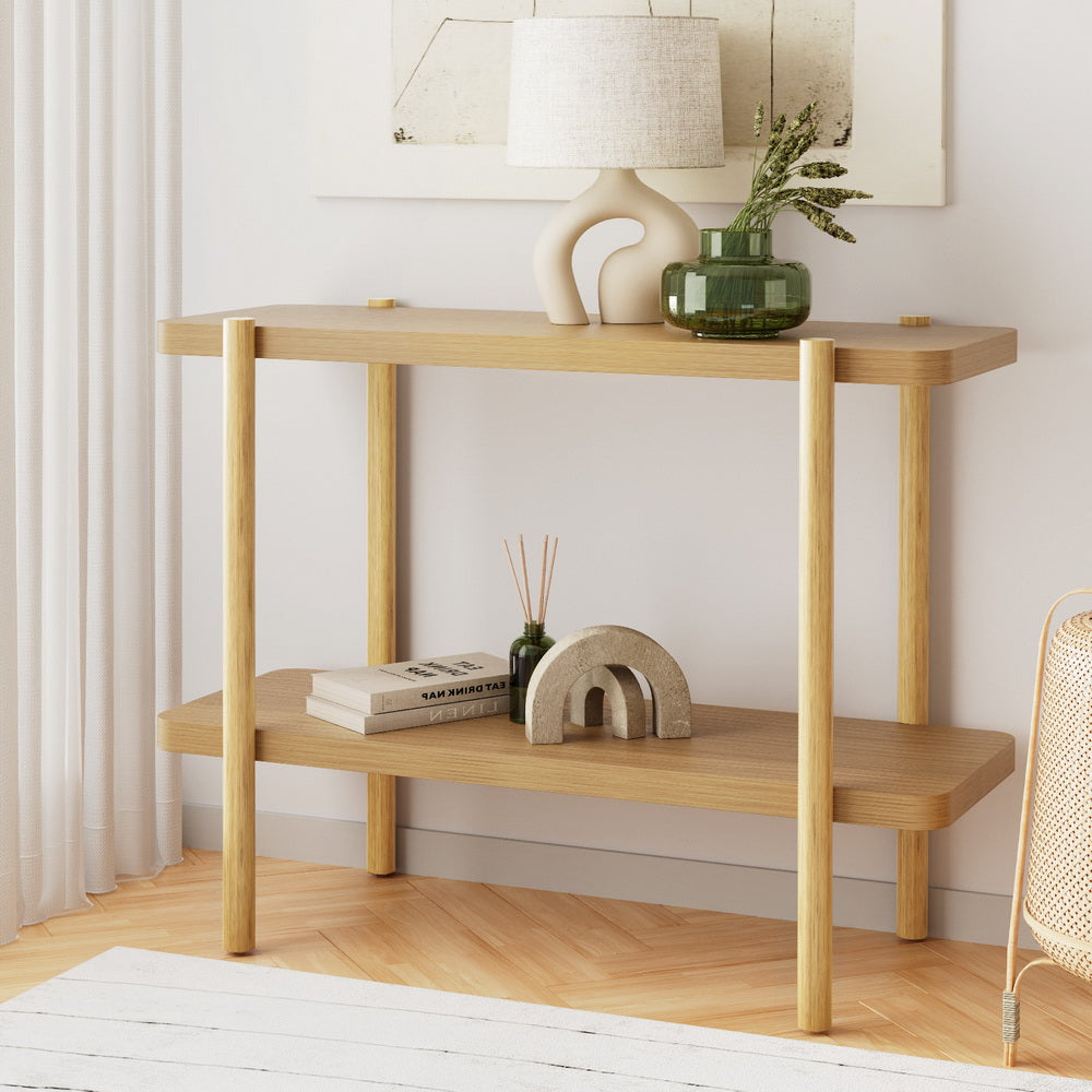 Artiss Console Table 92CM 2-tier Pine Sera