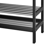 Artiss Shoe Rack Cabinet Bamboo Bench 10 Paris Black