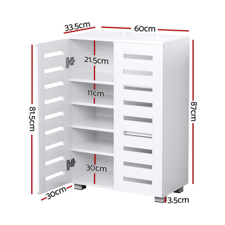 Artiss Shoe Cabinet 20 Pairs 5-tier White Alster